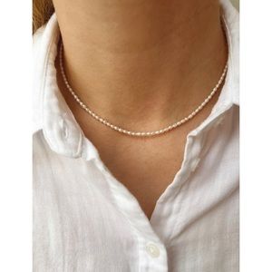 Handmade Pearl Choker Rice Pearl Necklace